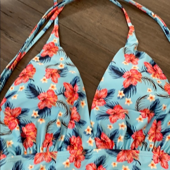5 for $25 Tropical print halter one piece swim suit - Picture 2 of 4